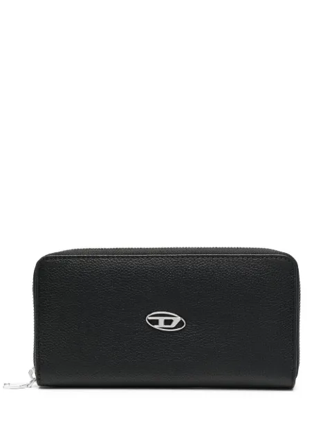 Diesel Continental Zip L logo-plaque leather wallet Black X09015P0685