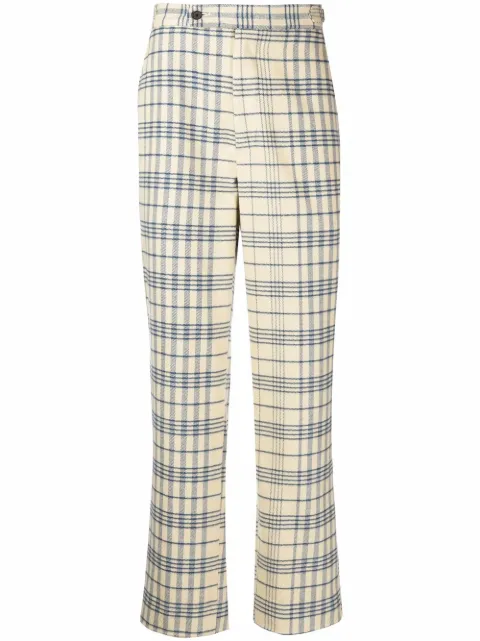 BODE checked straight-leg trousers Yellow MR24PA03C004