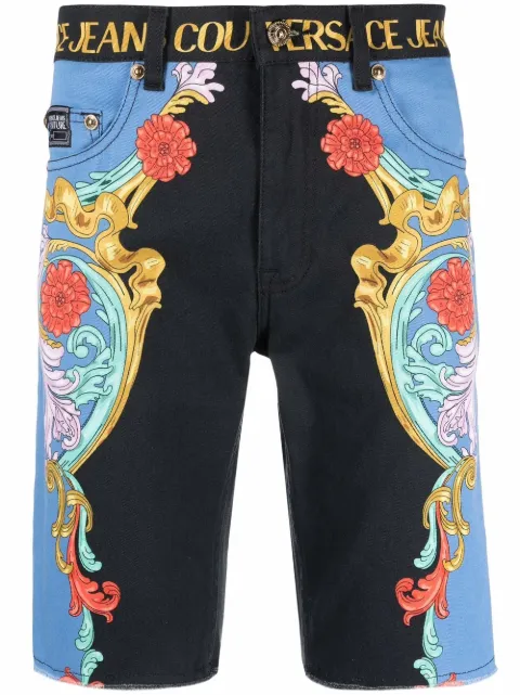 Versace Jeans Couture graphic print shorts Black 72GAD57PES019L54