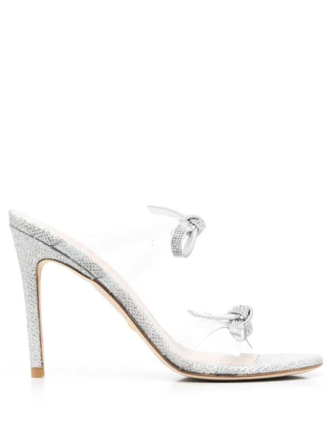 Stuart Weitzman embellished-bow detail 115mm sandals Silver SB585PVNUK8