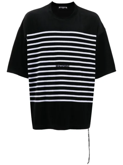 Mastermind World striped skull-print T-shirt Black MW22S08TS008014