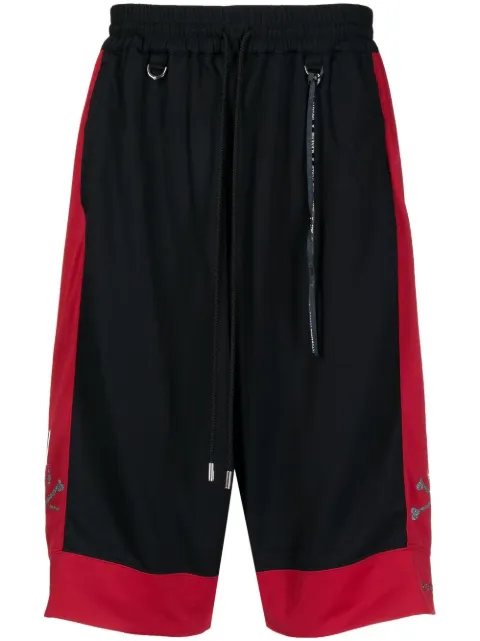Mastermind World contrast-trim logo shorts Black MW22S08TS031605