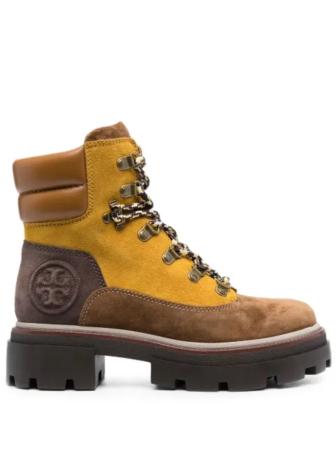 Tory Burch colour-block panelled leather ankle boots Yellow 142544
