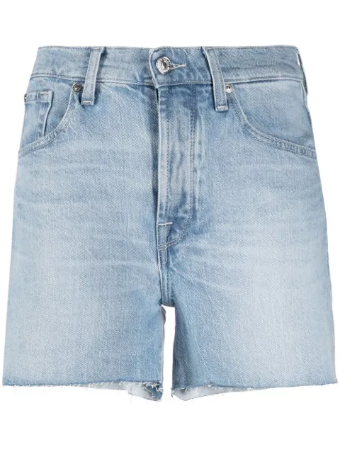 7 For All Mankind raw-cut hem shorts Blue JSSHC100MU