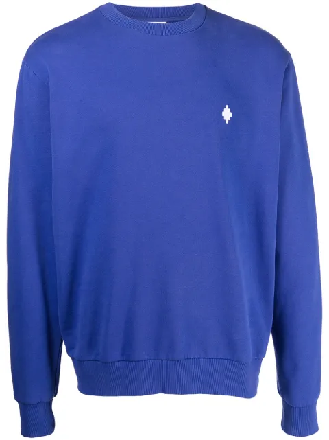 COUNTY OF MILAN logo-embroidered cotton sweatshirt Blue CMBA009C99FLE0024501