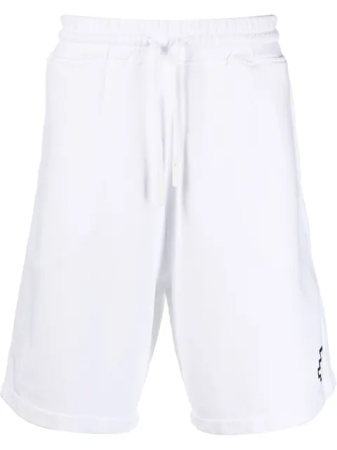 COUNTY OF MILAN logo-print drawstring Bermuda shorts White CMCI010C99FLE0020110