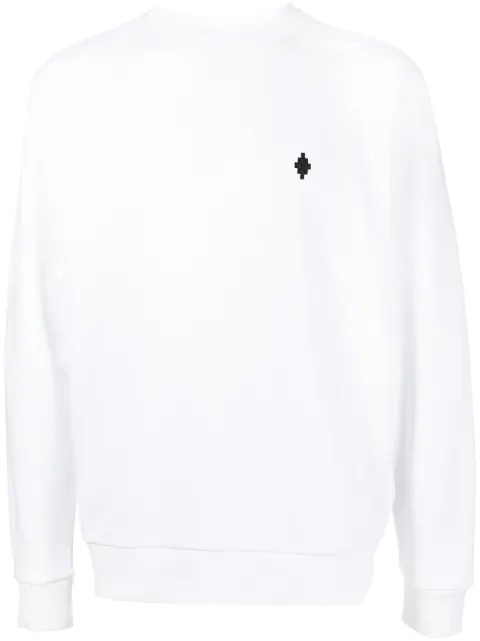 COUNTY OF MILAN logo-embroidered cotton sweatshirt White CMBA009C99FLE0020110