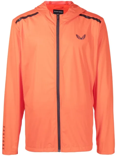 Castore logo-print hooded jacket Orange JCJK07