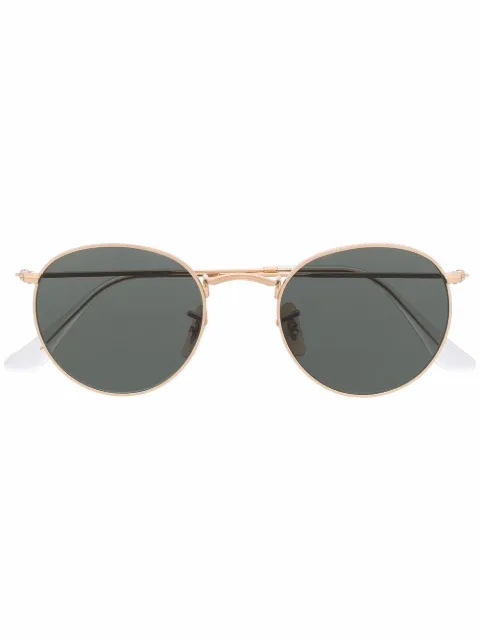 Ray-Ban round-frame metal sunglasses Gold RB344700158