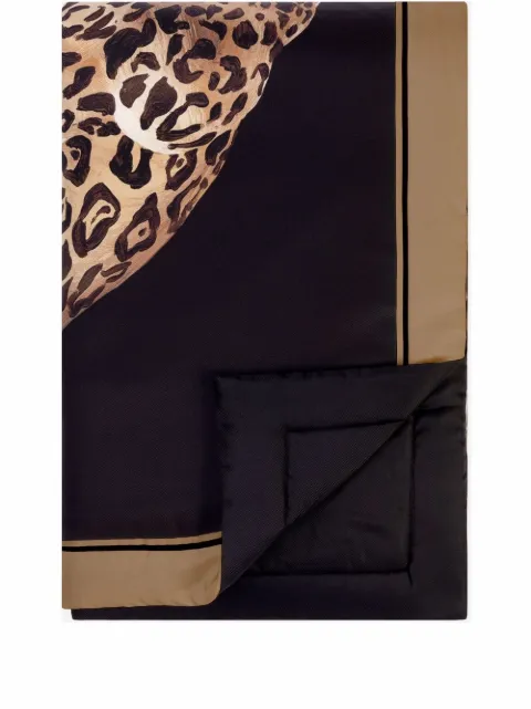 Dolce & Gabbana leopard-print silk quilt blanket Black TCE014TCAG8