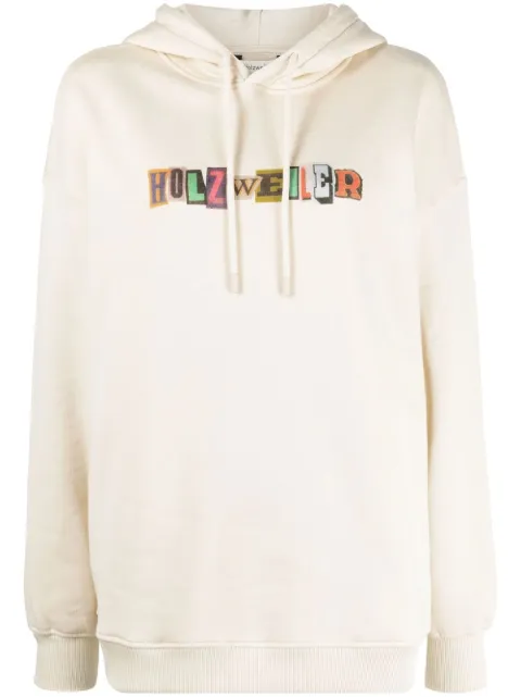 Holzweiler logo-print hoodie Neutrals 13349