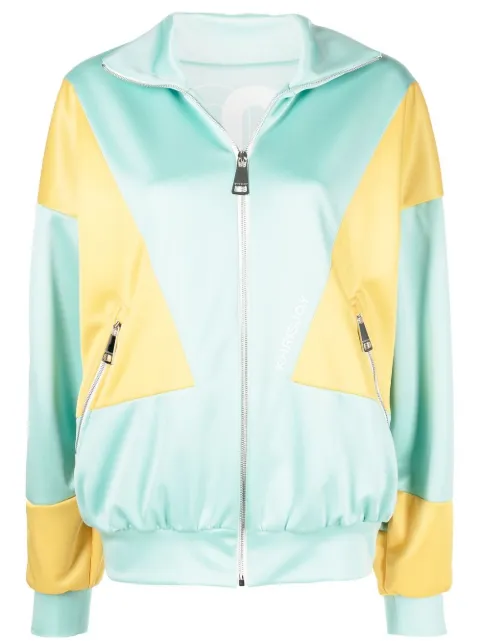 Khrisjoy panelled zip-up track jacket Green DSW002TESS