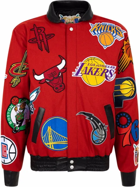 Jeff Hamilton NBA Collage wool bomber jacket Red NBA101RED