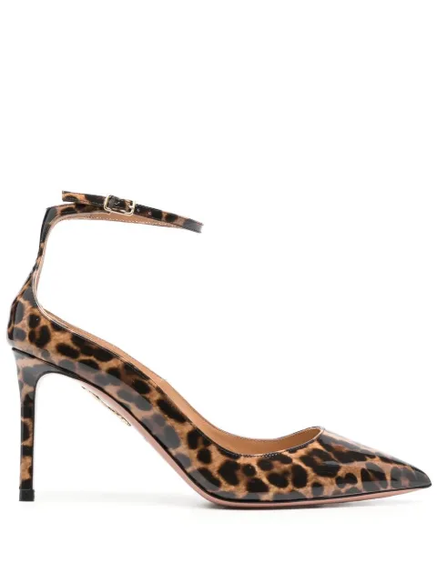 Aquazzura mid-heel leopard-print pumps Brown LVAMIDP0LPA887