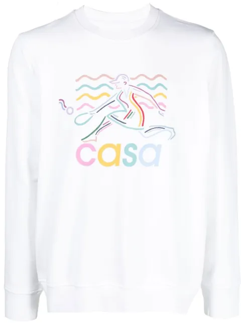 Casablanca logo-print organic cotton sweatshirt White MS22JTP001