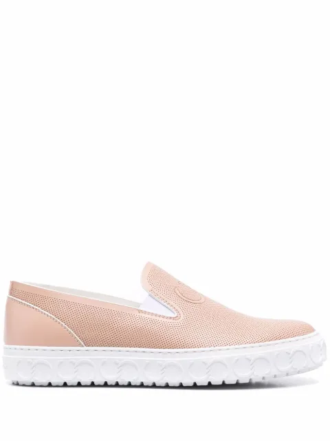Casadei embossed-logo slip-on sneakers Neutrals 20211PGLXYNUNU