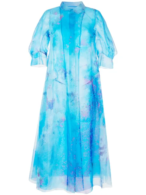 SHIATZY CHEN printed silk dress Blue 123487