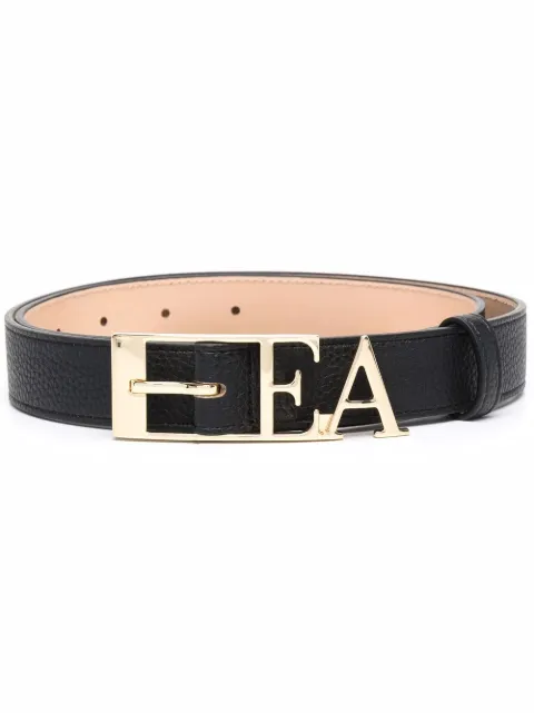 Emporio Armani logo-plaque buckle belt Black Y3I314YFW9B