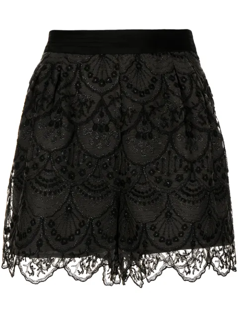 SHIATZY CHEN art-deco lace shorts Black 123053