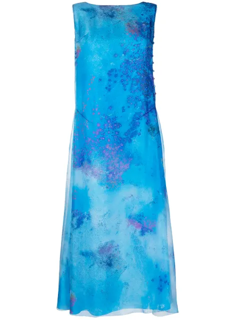 SHIATZY CHEN printed silk dress Blue 123495