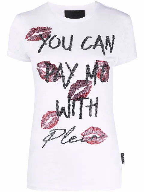 Philipp Plein rhinestone-embellished T-shirt White PABCWTK2471PJY002N