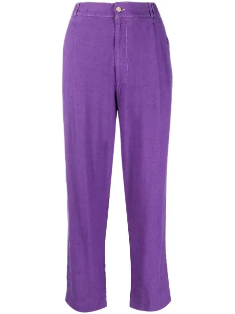 Dolce & Gabbana Pre-Owned 1990s pleat detailing straight-legged trousers Purple DOGA250T