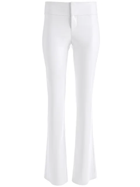alice + olivia Olivia vegan-leather flared trousers White CL000J16133