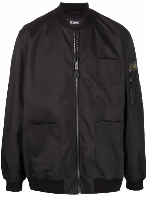Raf Simons Echodomer-print bomber jacket Black 221623B300000099