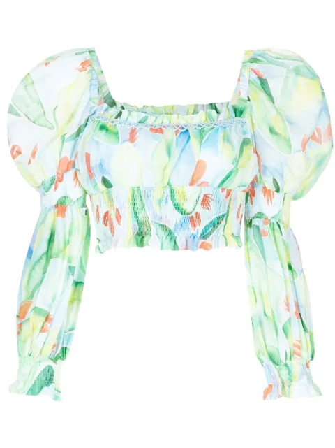 Charo Ruiz Ibiza cropped Brisa blouse Blue 222104