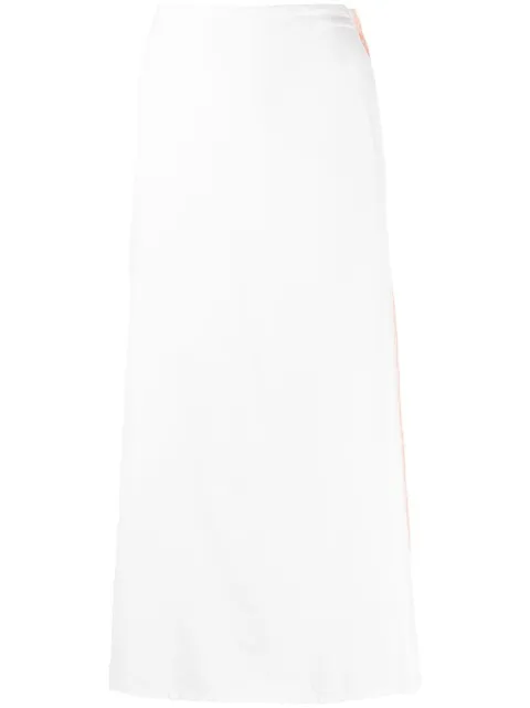 Yohji Yamamoto Pre-Owned 2000s logo-tape midi skirt White YOYA320PL