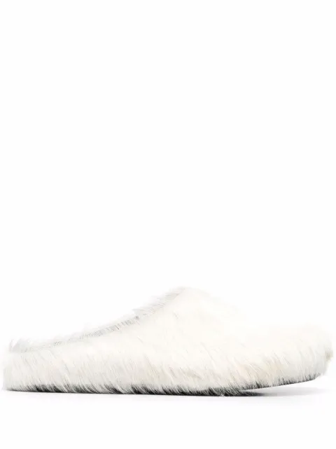 Marni Fussbet Sabot calf-hair slippers White SBMR000600P4122