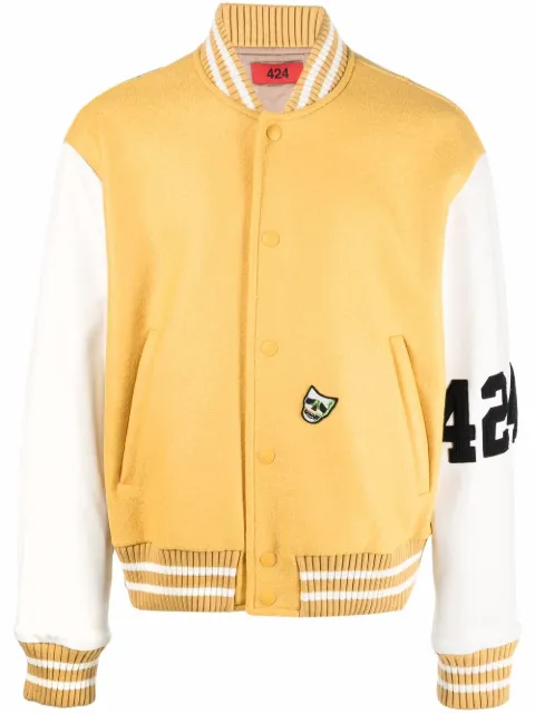 424 logo-detail bomber jacket Yellow 32424H02X226014