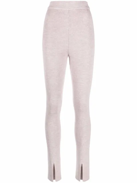 Magda Butrym knitted front-slit leggings Neutrals 197321