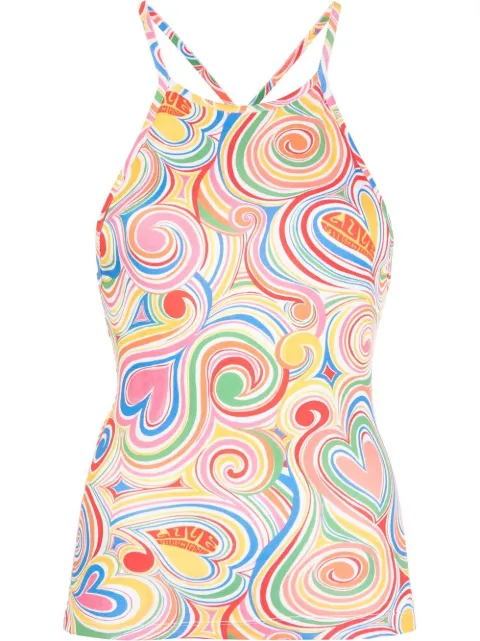 Love Moschino swirled heart-print vest top Orange W4H5700E2338