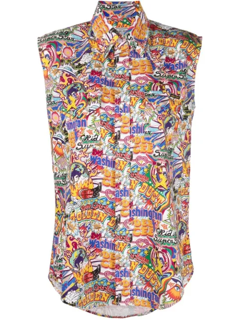 Washington Dee Cee graphic-print sleeveless shirt White TOWWDC72