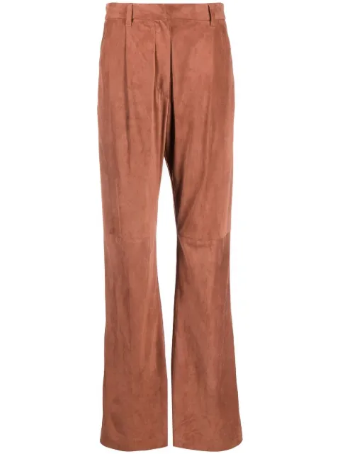 Brunello Cucinelli four-pocket leather palazzo pants Brown M0PCLP8076C7434