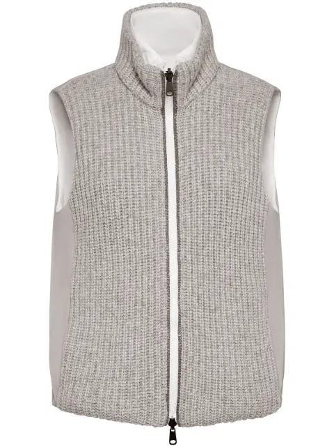 Brunello Cucinelli ribbed-knit padded gilet Grey M52570006CHA07