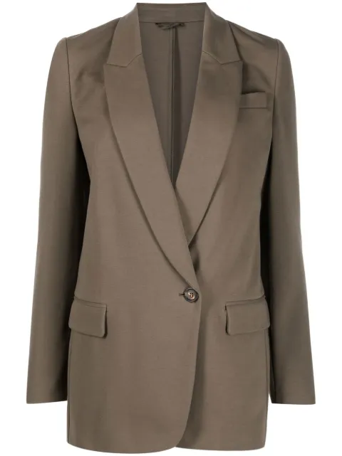Brunello Cucinelli tailored-cut single-breasted blazer Green M0R242204C7133