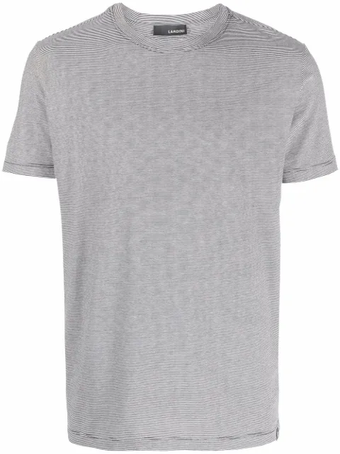Lardini striped cotton T-shirt Black EMLTMC48EM58056