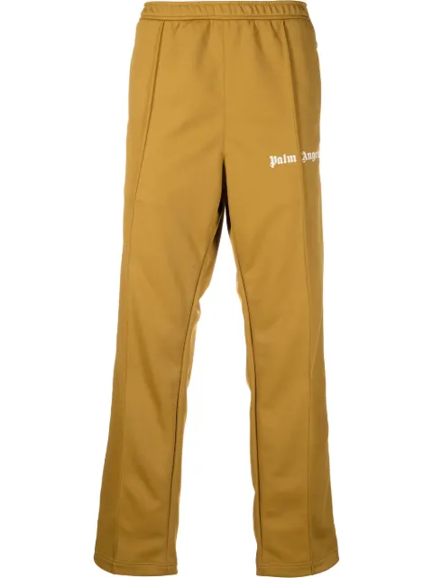Palm Angels logo-print straight-leg trousers Brown PMCJ004S22FAB0027403