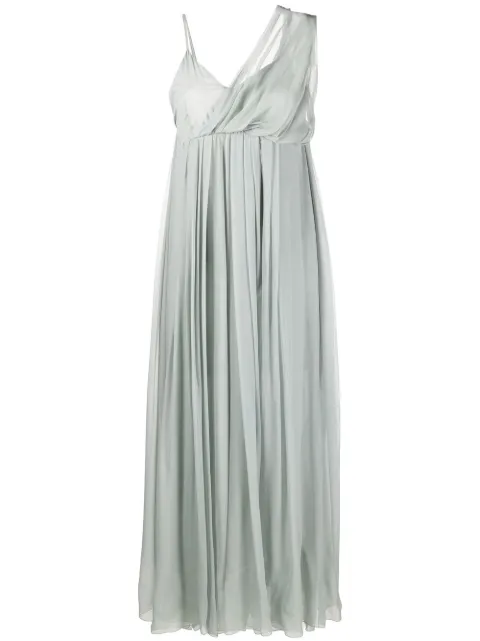 Erika Cavallini draped-detail one-shoulder dress Green E2ST01