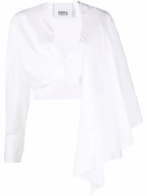 Erika Cavallini ruched cropped top White E2SJ01SOPHIE