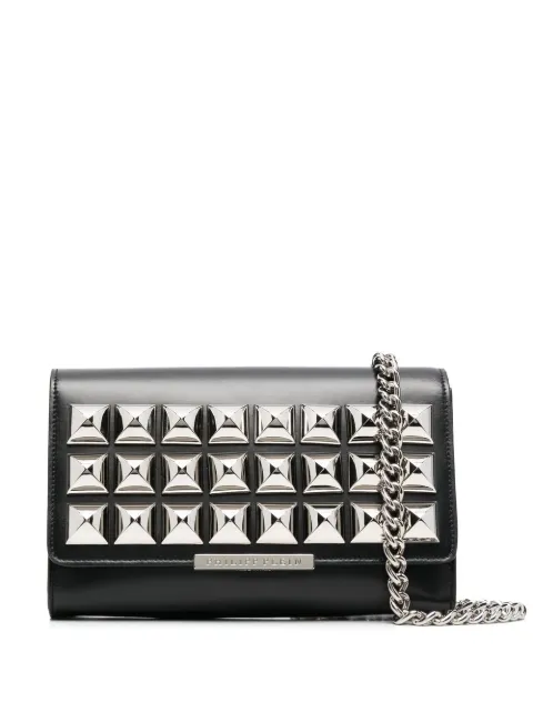 Philipp Plein stud-embellished leather crossbody bag Black FABAWBB0608PLE010N