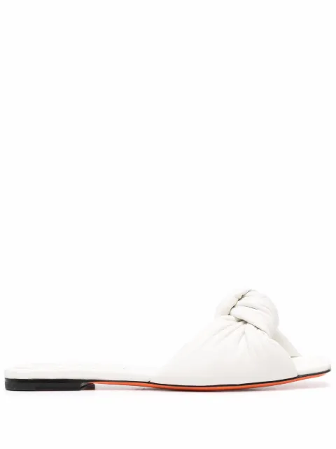 Santoni square-toe leather sandals White 59826PPT
