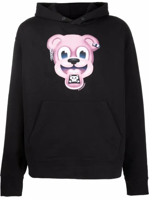 DOMREBEL cartoon-print cotton hoodie Black TRIPPYPUL