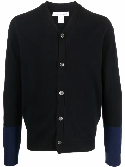 Comme Des Garçons Shirt two-tone wool cardigan Black FZN109