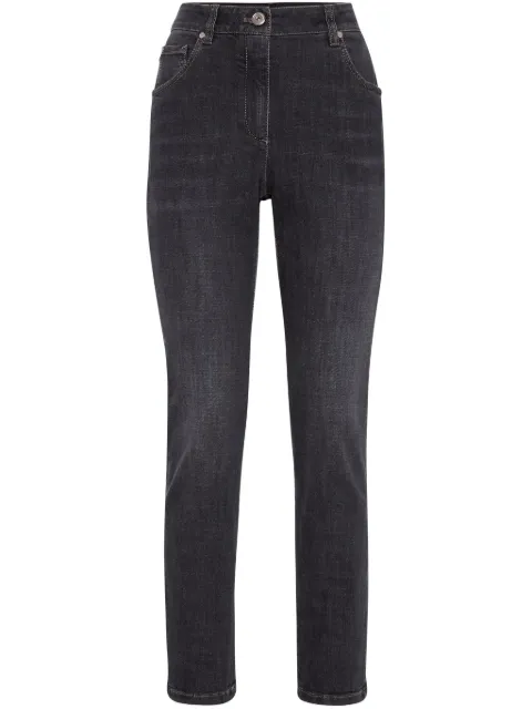 Brunello Cucinelli patch detail high-waisted jeans Black MB065P5679C8341