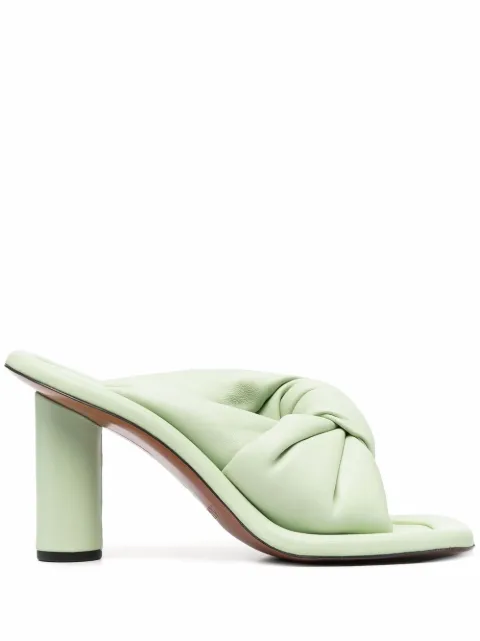 AMBUSH open-toe twisted strap sandals Green BWIJ002S22LEA0015400