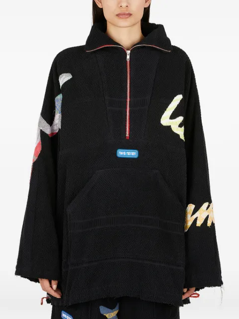 Rave Review zip-up collared sweater Black SS2236