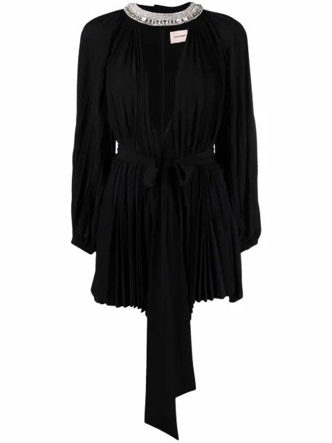 Alexandre Vauthier crystal-embellished pleated mini dress Black 222DR1689B